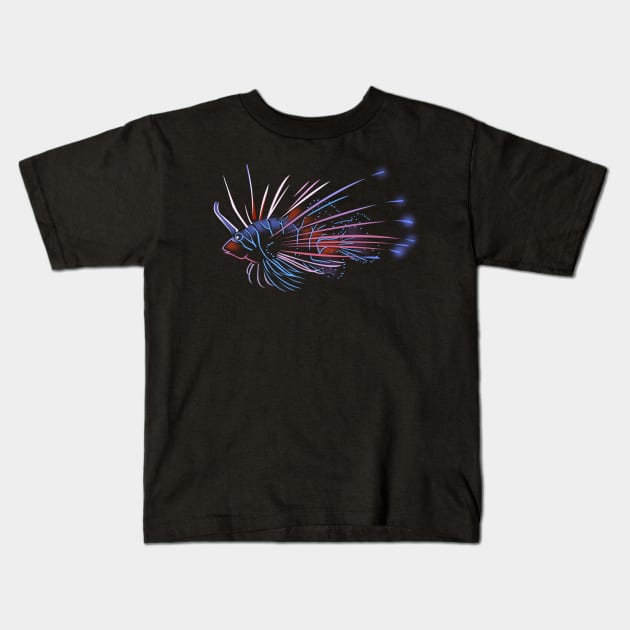 Lion Fish Kids T-Shirt by albertocubatas